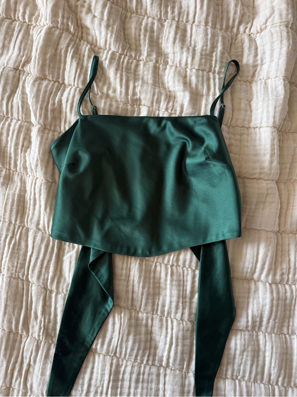 Dress Forum Dark Emerald Satin Scarf Top